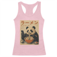 Funny Panda Eating Ramen Scrolling Phone Racerback Tank Top Japanese Art Aesthetic