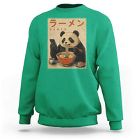 Funny Panda Eating Ramen Scrolling Phone Sweatshirt Japanese Art Aesthetic