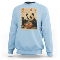Funny Panda Eating Ramen Scrolling Phone Sweatshirt Japanese Art Aesthetic