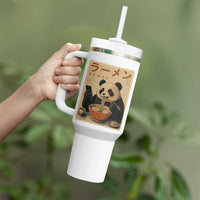 Funny Panda Eating Ramen Scrolling Phone Tumbler With Handle Japanese Art Aesthetic