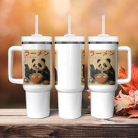 Funny Panda Eating Ramen Scrolling Phone Tumbler With Handle Japanese Art Aesthetic