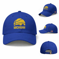 Vintage Michigan Skyline Baseball Cap Basketball Lover Gift