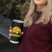 Vintage Michigan Skyline Tumbler Cup Basketball Lover Gift