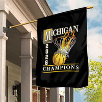 Michigan 2026 Flaming Hoop Basketball Lover Garden Flag Champions Victory Graphic Sports Fan