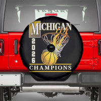 Michigan 2026 Flaming Hoop Basketball Lover Spare Tire Cover Champions Victory Graphic Sports Fan