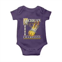 Michigan 2026 Flaming Hoop Basketball Lover Baby Onesie Champions Victory Graphic Sports Fan