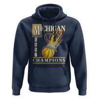 Michigan 2026 Flaming Hoop Basketball Lover Hoodie Champions Victory Graphic Sports Fan