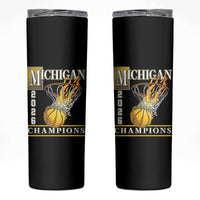 Michigan 2026 Flaming Hoop Basketball Lover Skinny Tumbler Champions Victory Graphic Sports Fan
