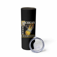 Michigan 2026 Flaming Hoop Basketball Lover Skinny Tumbler Champions Victory Graphic Sports Fan