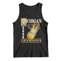 Michigan 2026 Flaming Hoop Basketball Lover Tank Top Champions Victory Graphic Sports Fan