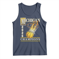 Michigan 2026 Flaming Hoop Basketball Lover Tank Top Champions Victory Graphic Sports Fan