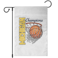 Vintage Michigan Hoops Pride Garden Flag Retro Blue And Gold Champions Victory Graphic Sports Fan