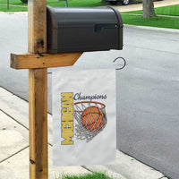 Vintage Michigan Hoops Pride Garden Flag Retro Blue And Gold Champions Victory Graphic Sports Fan