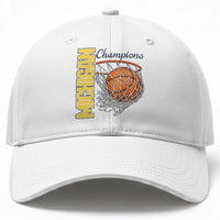Vintage Michigan Hoops Pride Baseball Cap Retro Blue And Gold Champions Victory Graphic Sports Fan