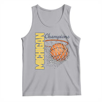 Vintage Michigan Hoops Pride Tank Top Retro Blue And Gold Champions Victory Graphic Sports Fan