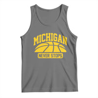 Michigan Never Stops Tank Top Great Lakes State Basketball Pride Gift