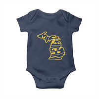 Michigan Lover State Map Pride Souvenir Gift Baby Onesie