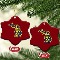 Michigan Lover State Map Pride Souvenir Gift Ceramic Ornament