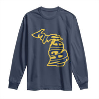 Michigan Lover State Map Pride Souvenir Gift Long Sleeve Shirt