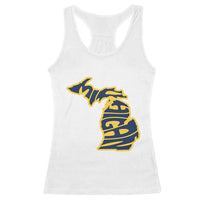 Michigan Lover State Map Pride Souvenir Gift Racerback Tank Top