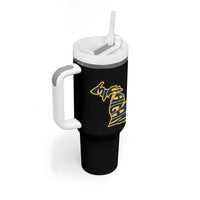 Michigan Lover State Map Pride Souvenir Gift Tumbler With Handle