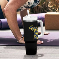Michigan Lover State Map Pride Souvenir Gift Tumbler With Handle