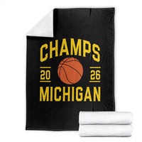 Michigan Hoops Champions Graphic Throw Blanket 2026 Basketball Victory Pride