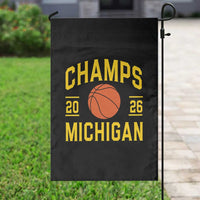 Michigan Hoops Champions Graphic Garden Flag 2026 Basketball Victory Pride
