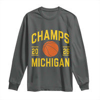 Michigan Hoops Champions Graphic Long Sleeve Shirt 2026 Basketball Victory Pride