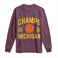 Michigan Hoops Champions Graphic Long Sleeve Shirt 2026 Basketball Victory Pride