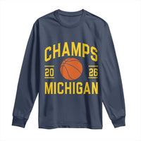 Michigan Hoops Champions Graphic Long Sleeve Shirt 2026 Basketball Victory Pride