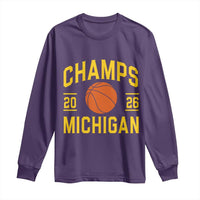 Michigan Hoops Champions Graphic Long Sleeve Shirt 2026 Basketball Victory Pride
