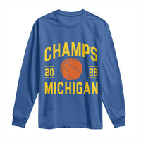 Michigan Hoops Champions Graphic Long Sleeve Shirt 2026 Basketball Victory Pride