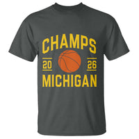 Michigan Hoops Champions Graphic T Shirt 2026 Basketball Victory Pride