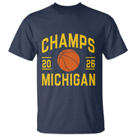 Michigan Hoops Champions Graphic T Shirt 2026 Basketball Victory Pride