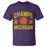 Michigan Hoops Champions Graphic T Shirt 2026 Basketball Victory Pride