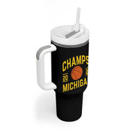 Michigan Hoops Champions Graphic Tumbler With Handle 2026 Basketball Victory Pride