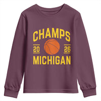 Michigan Hoops Champions Graphic Youth Sweatshirt 2026 Basketball Victory Pride