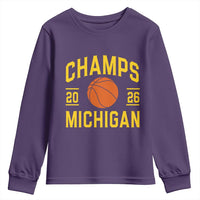 Michigan Hoops Champions Graphic Youth Sweatshirt 2026 Basketball Victory Pride