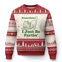 Funny Cat Sometimes I Just Be Fartin Ugly Christmas Sweater Pet Lover