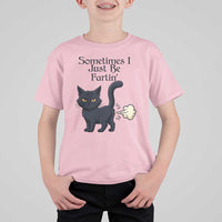 Funny Black Cat Bathroom Humor T Shirt For Kid Sometimes I Just Be Fartin