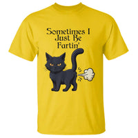 Funny Black Cat Bathroom Humor T Shirt Sometimes I Just Be Fartin