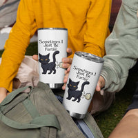 Funny Black Cat Bathroom Humor Tumbler Cup Sometimes I Just Be Fartin