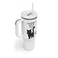 Funny Black Cat Bathroom Humor Tumbler With Handle Sometimes I Just Be Fartin