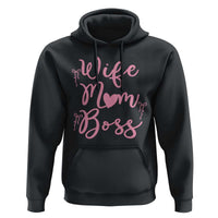 Funny Wife Mom Boss Hoodie Girly Pink Bows Mothers Day Gift