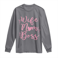 Funny Wife Mom Boss Long Sleeve Shirt Girly Pink Bows Mothers Day Gift
