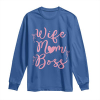 Funny Wife Mom Boss Long Sleeve Shirt Girly Pink Bows Mothers Day Gift