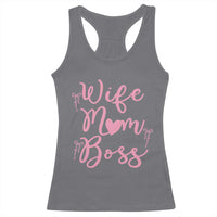 Funny Wife Mom Boss Racerback Tank Top Girly Pink Bows Mothers Day Gift