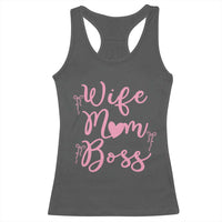 Funny Wife Mom Boss Racerback Tank Top Girly Pink Bows Mothers Day Gift