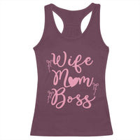 Funny Wife Mom Boss Racerback Tank Top Girly Pink Bows Mothers Day Gift